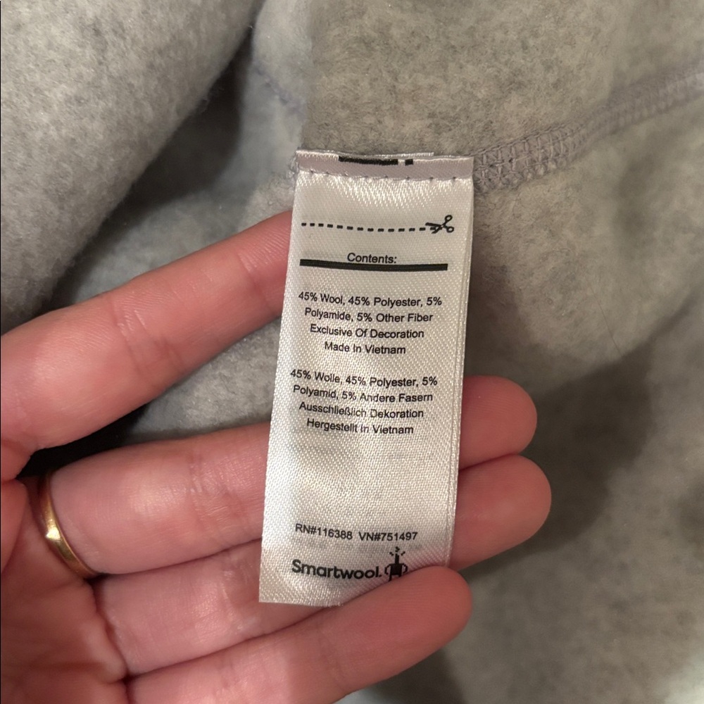 Smartwool Hudson Trail Fleece Pullover Women's XL Ash Heather Gray Funnel Neck - Picture 4 of 9